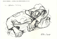 Studie eines Bettlers aus Lucivna (gezeichnet mit Naturkohle)