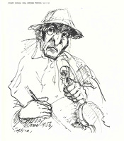 Alter Zigeuner aus SpisskaTeplica (Federzeichnung)
