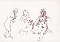 Pohybové skice ženských aktov 3